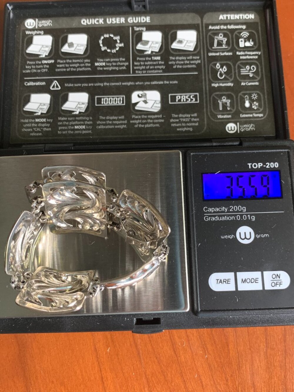 W.E. Richards Repousse Openwork Panel Sterling Silver Wave Vtg Bracelet J217 - Picture 8 of 8